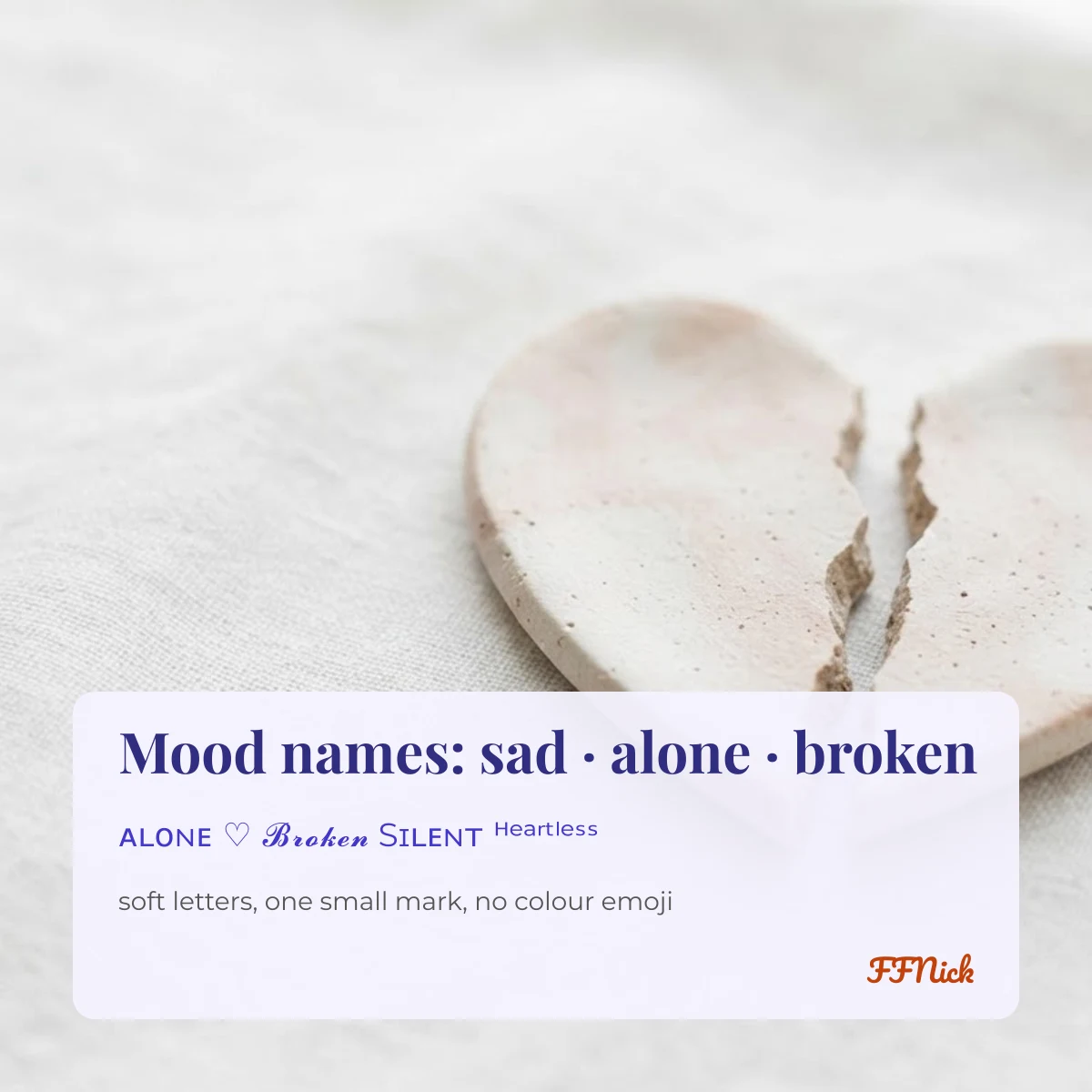 Free Fire mood names: sad, alone, broken and silent name styles