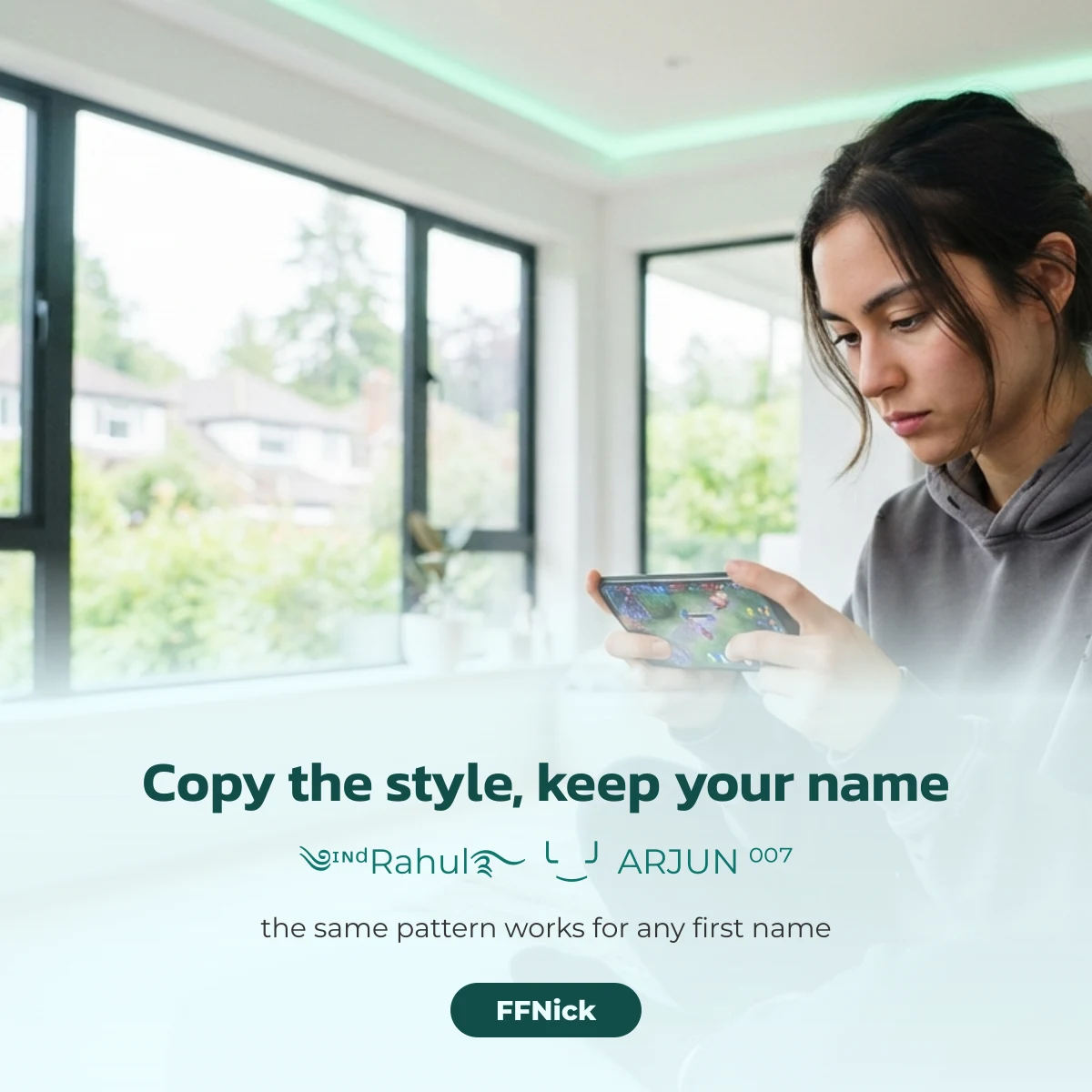 Raistar name style copy: the same pattern for any first name in Free Fire